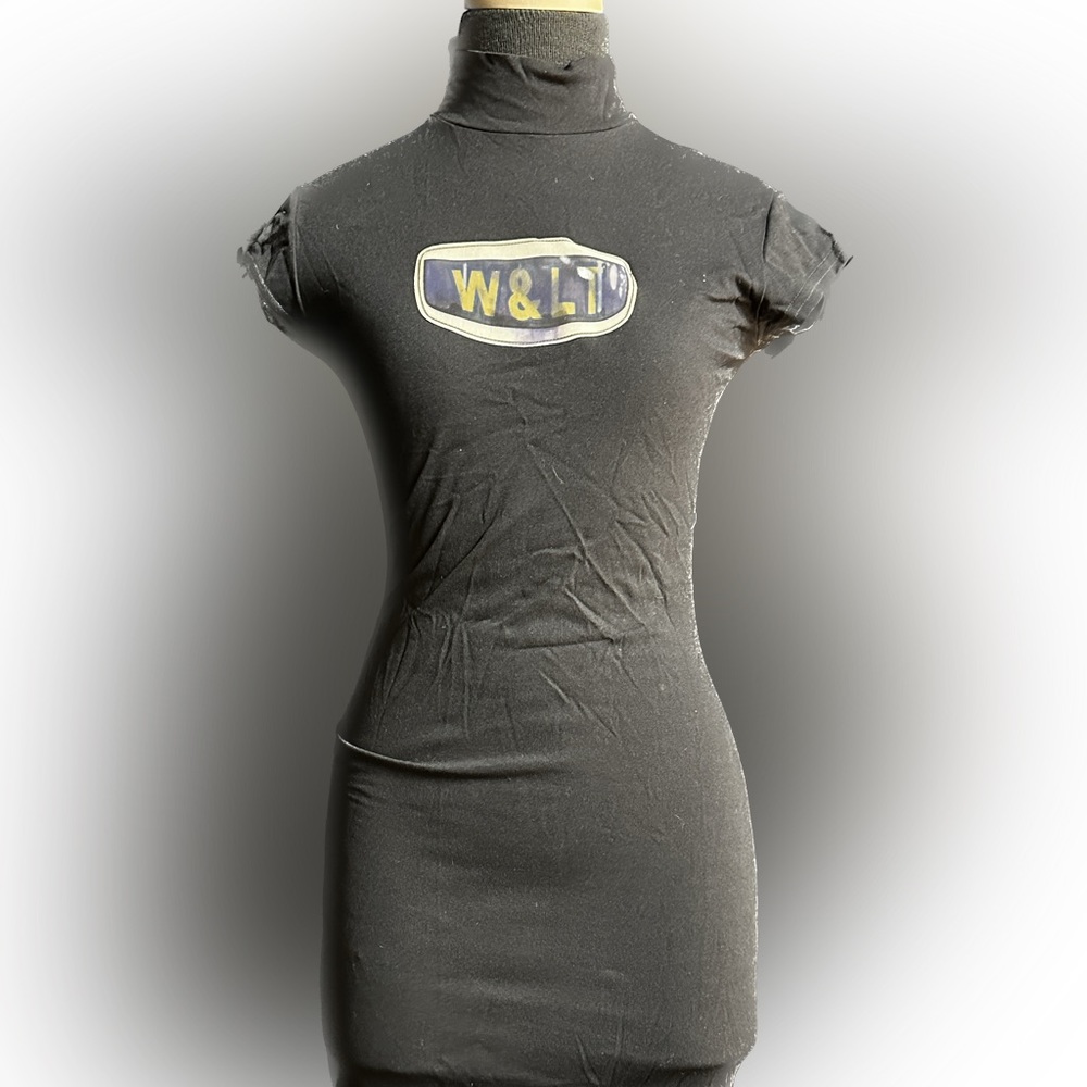 Vintage 90s W&LT Walter Van Beirendonck nylon Lenticular bodycon dress